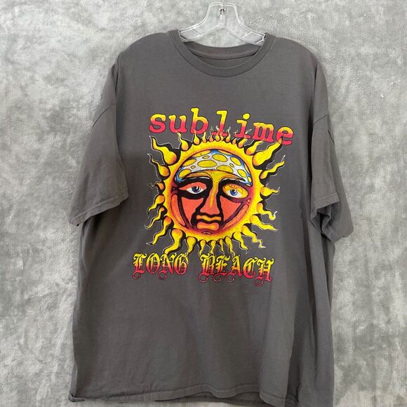 Sublime T-shirt Men's Size 2XL Gray Long Beach Short Sleeve - Picture 1 of 8